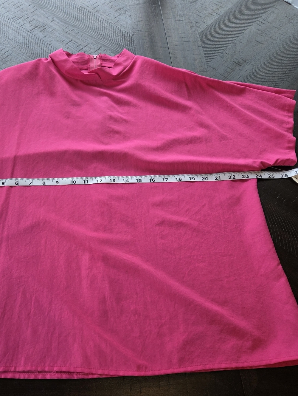 NWT Vintage Pykettes Hot Pink Mock Neck Blouse Size 18 Made in USA Retro - Picture 8 of 10